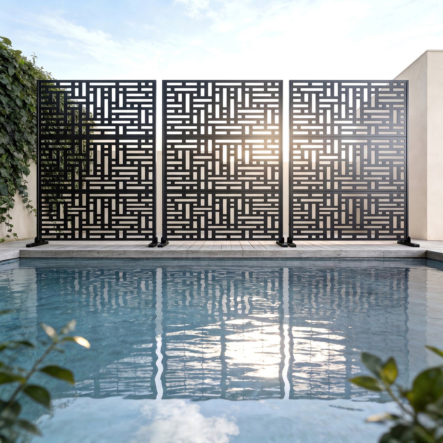 Advwin Geometric Metal Privacy Screen 119x183.5cm
