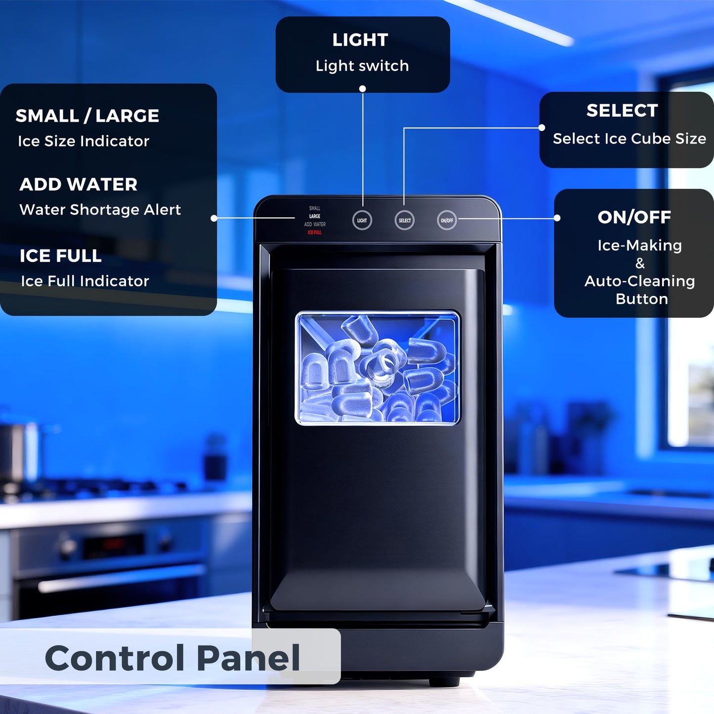 Advwin Countertop Ice Maker Machine 26Lbs/24H Ice Machine
