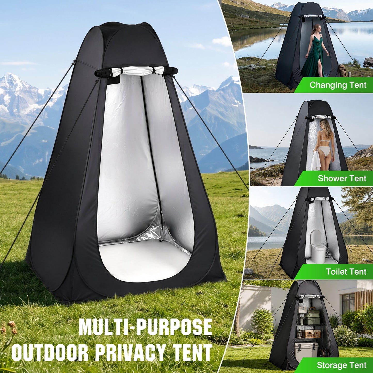 Advwin Pop-Up Camping Shower Privacy Tent with Windows