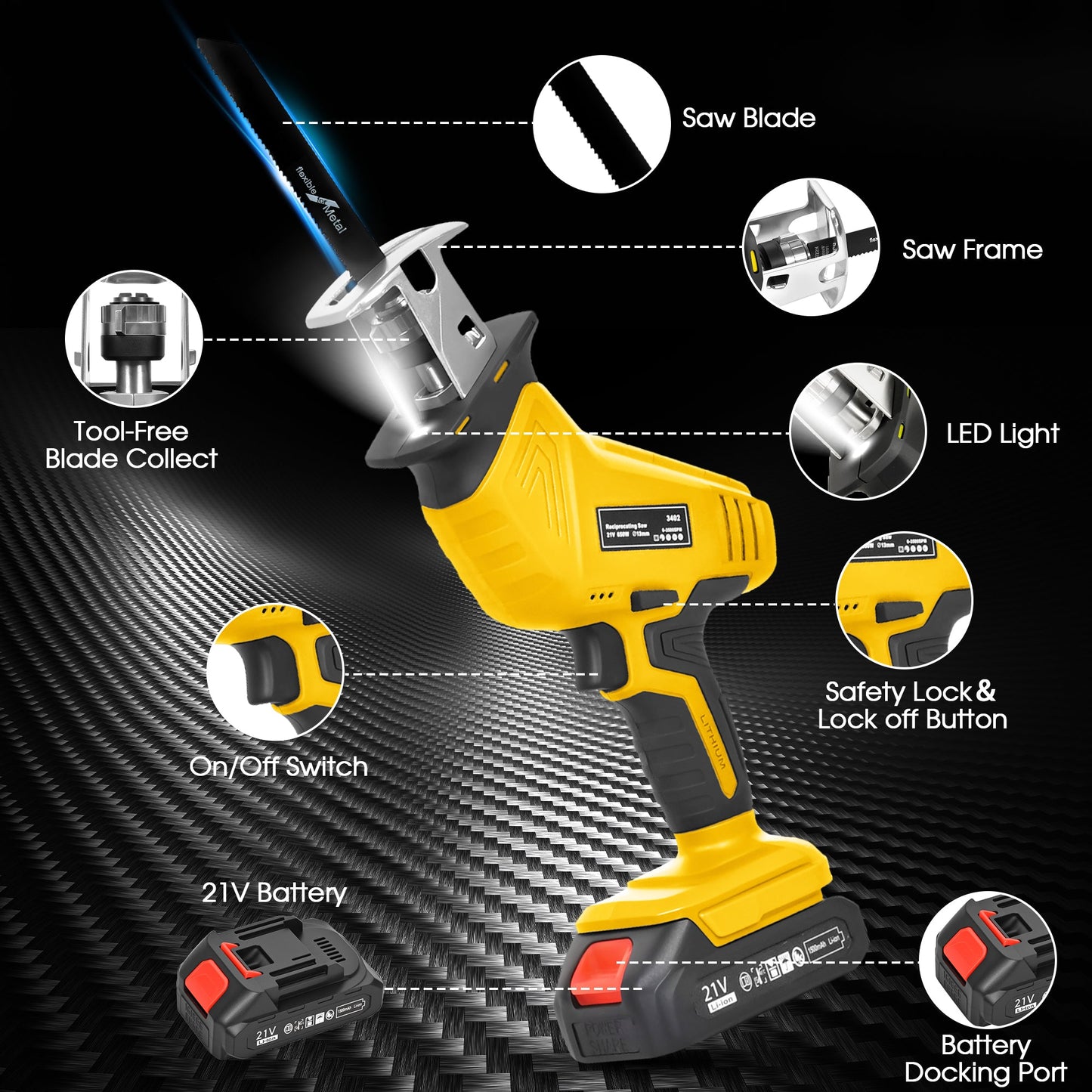 Advwin Reciprocating Saw 3500RPM