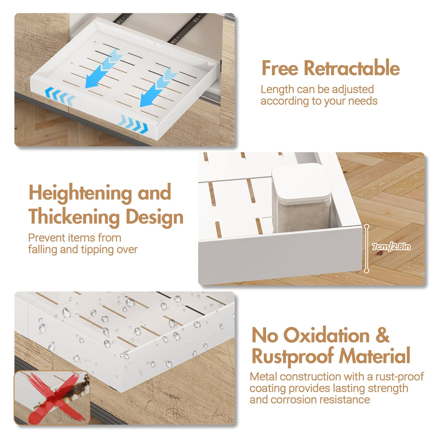 Advwin Extendable Cabinet Organizer with Pull Out