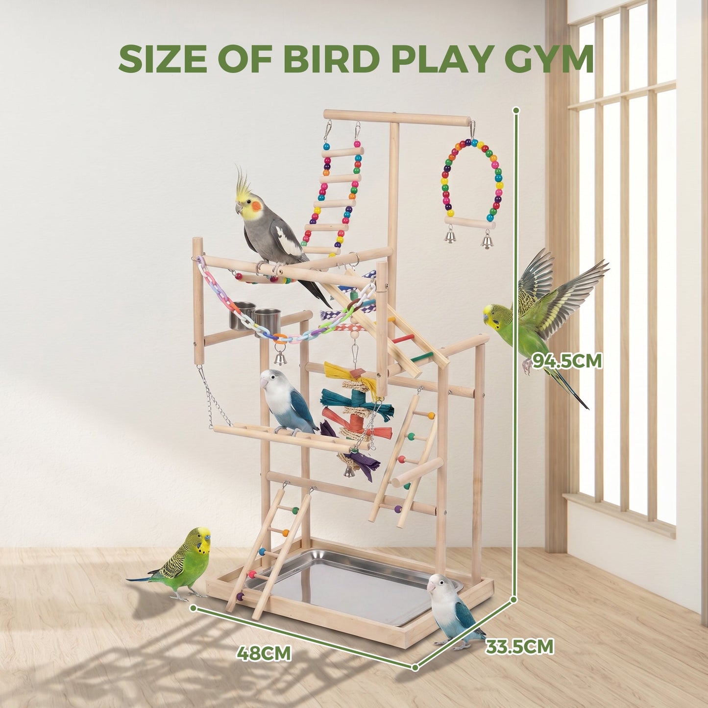 Advwin 4 Tier Parrot Play Stand with Tray