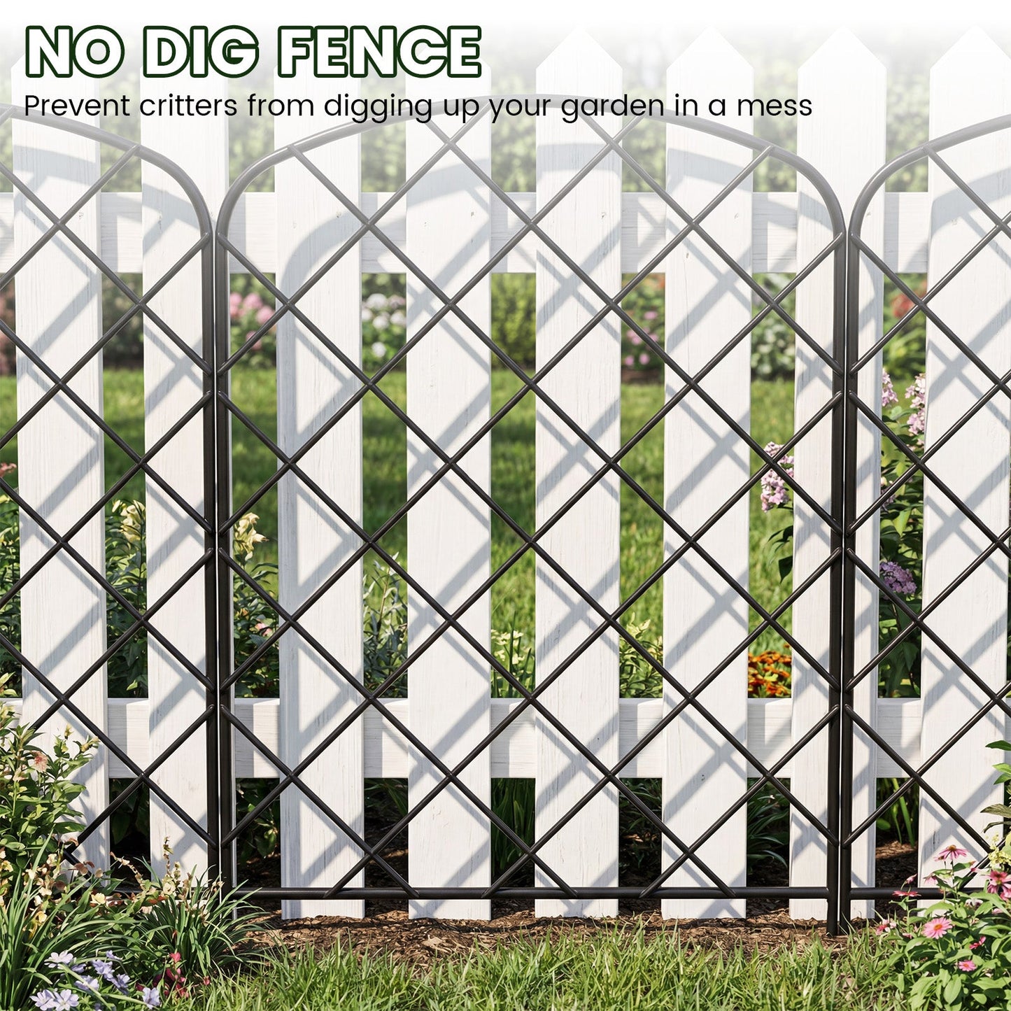 Advwin 10 Panels Metal Garden Fence Animal Barrier