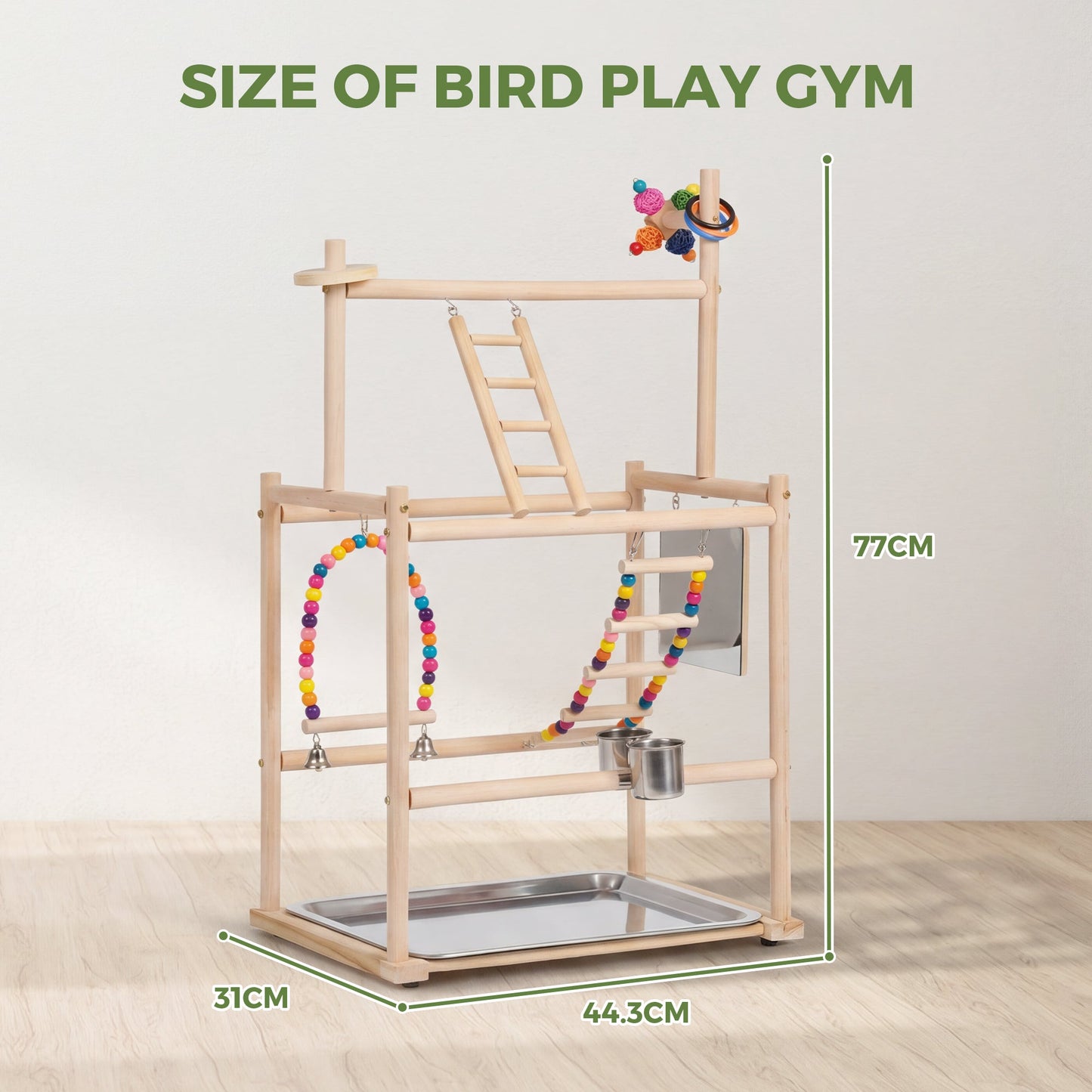 Advwin 3 Layer Parrot Perch Stand with Mirror