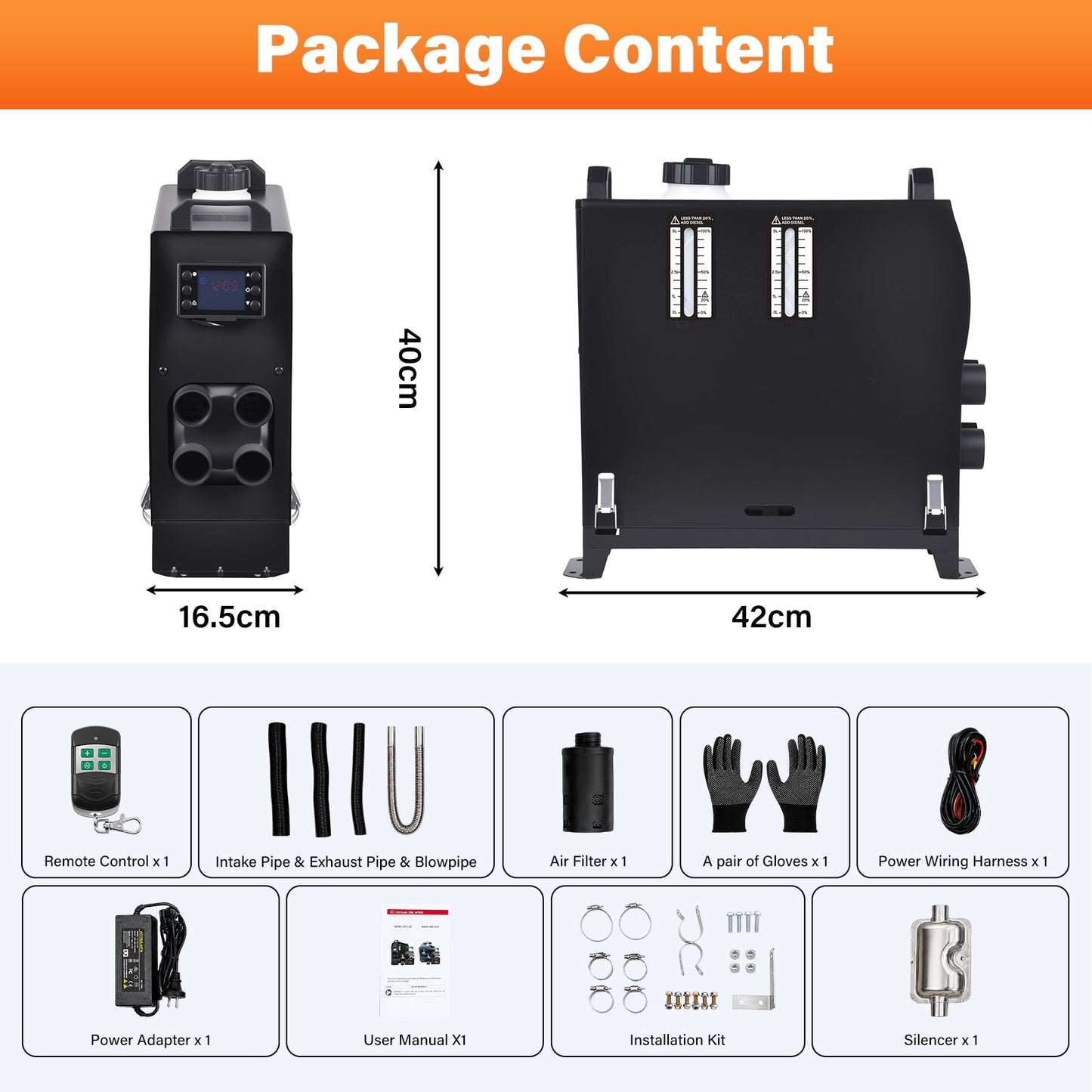 Advwin 8KW Slim All-in-One Diesel Heater