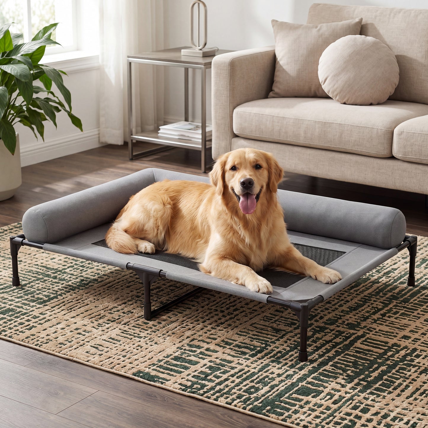 Advwin Outdoor Elevated Dog Bed with Breathable Mesh
