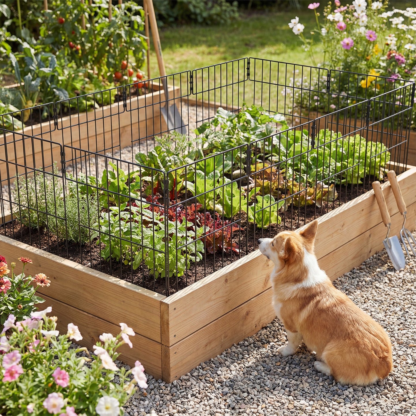 Advwin 20 Panels Metal Garden Fence Animal Barrier