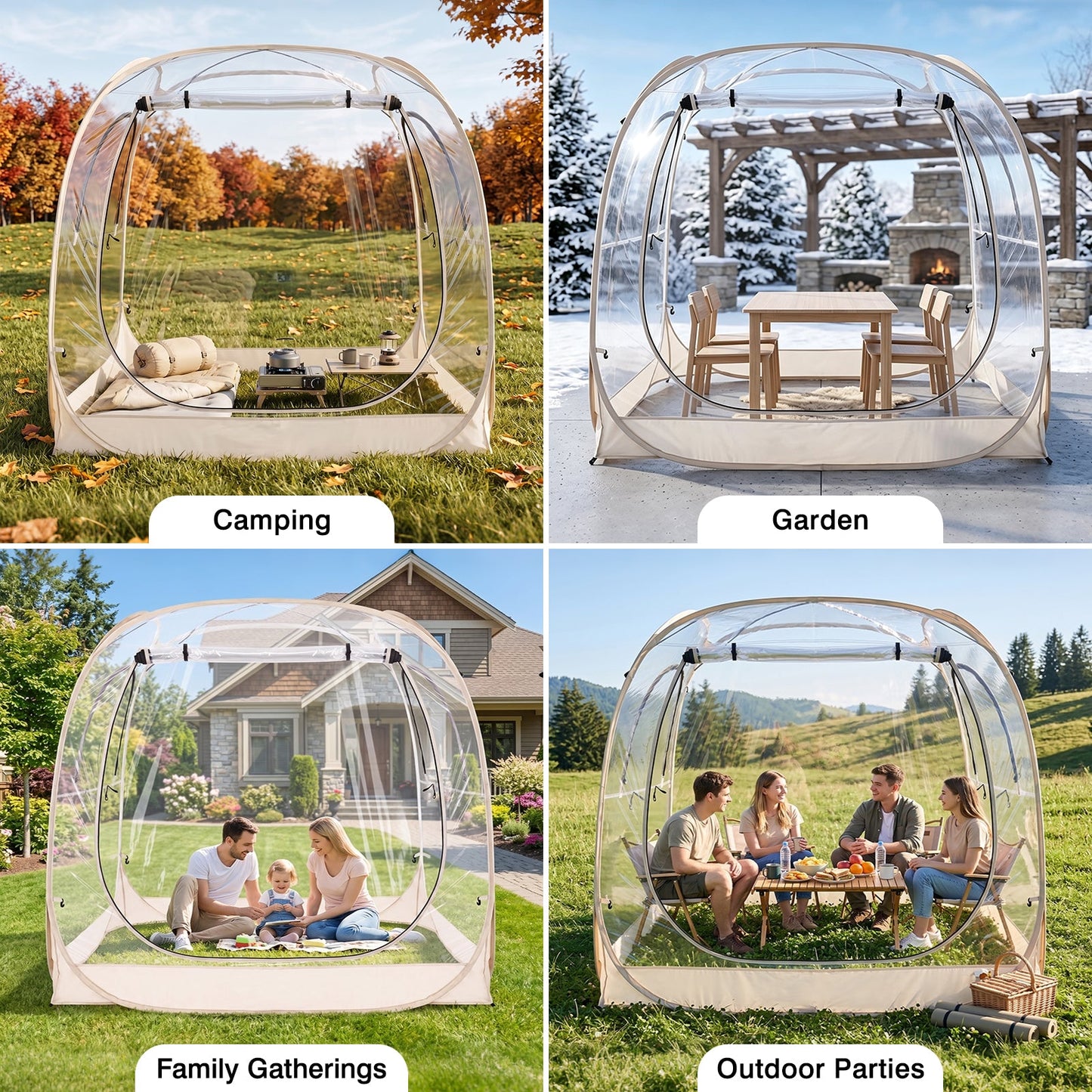 Advwin 2-5 Person Clear Bubble Dome Tent with Windows