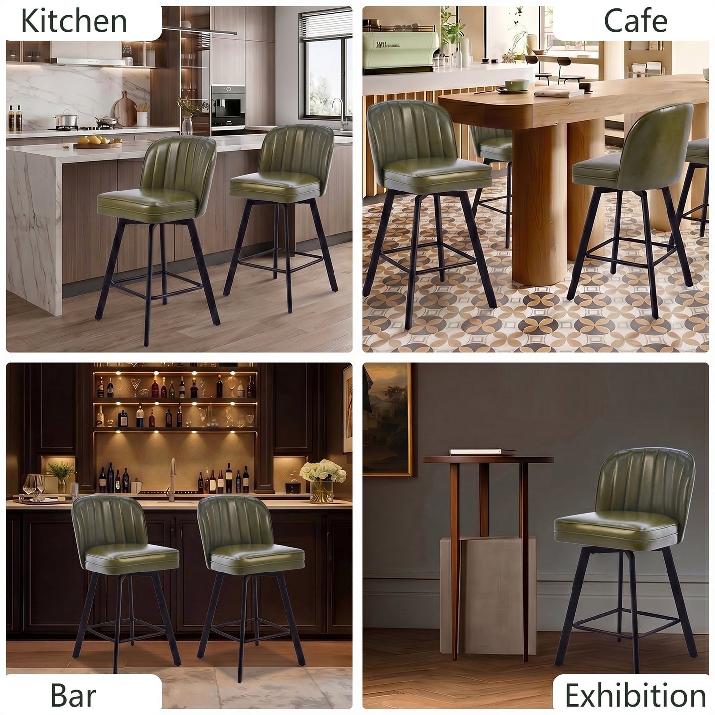 Advwin Set of 4 360° Swivel Bar Stools