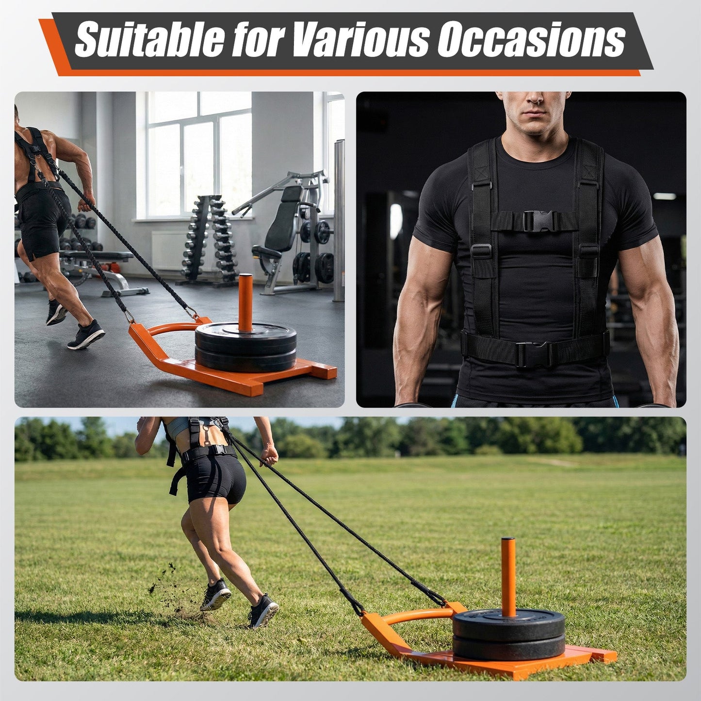 Advwin Weight Sled with Dual Posts for Strength Training