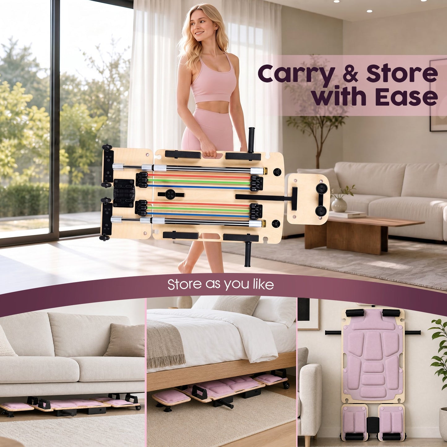 Advwin Pilates Reformer Board for Home Workout