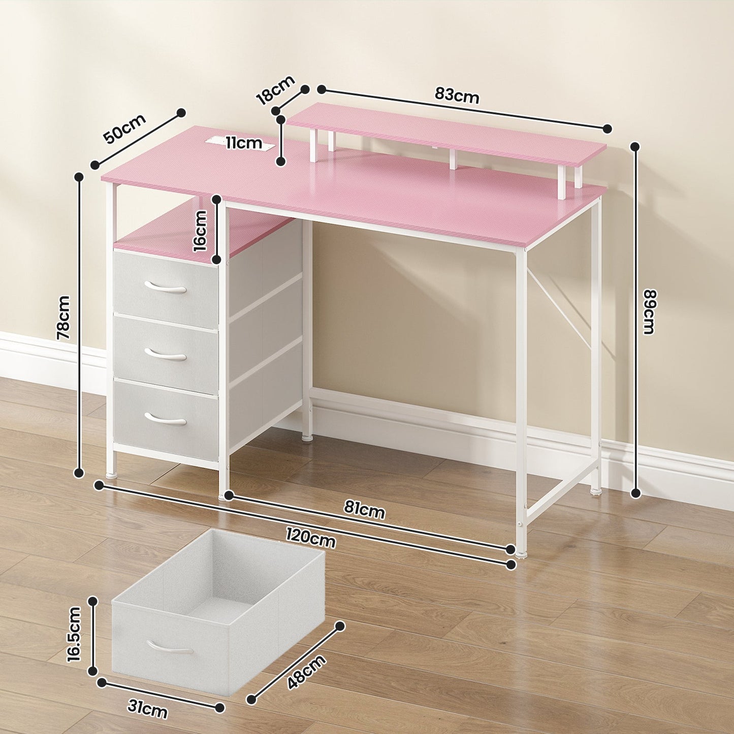 Advwin 120cm Reversible Gaming Desk for Home & Office