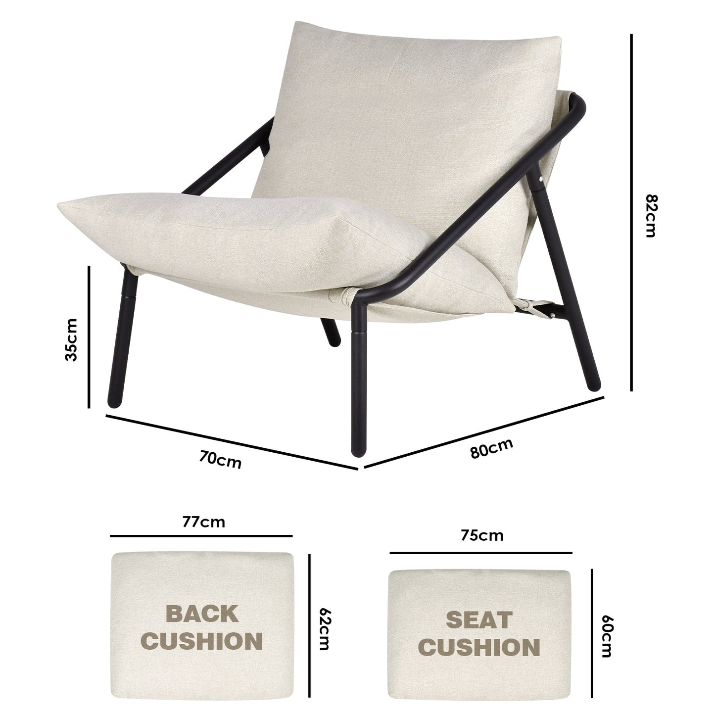 Advwin Chenille Accent Chair with Metal Frame
