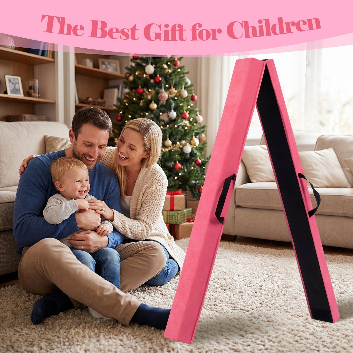 Advwin 8FT Folding Gymnastics Balance Beam for Kids