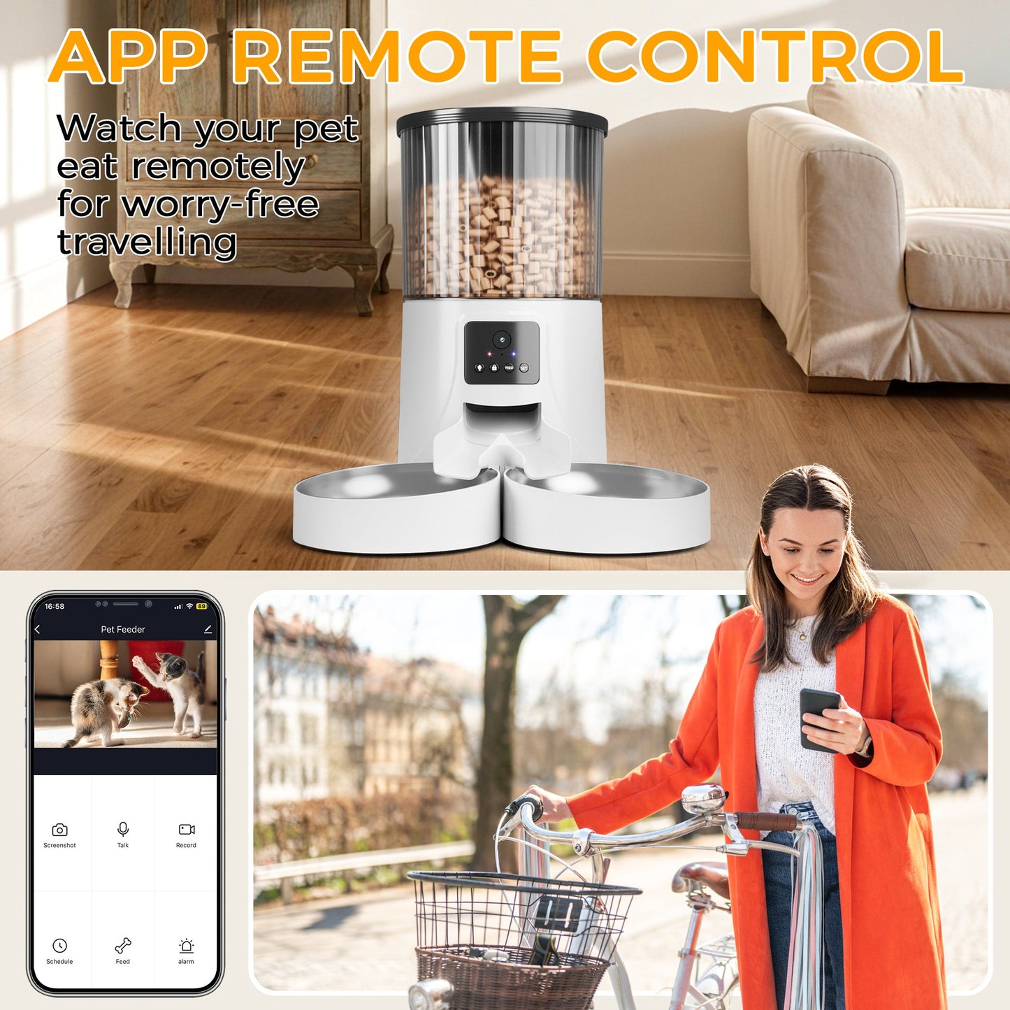 Advwin 4L Automatic Cat Feeder with HD Camera