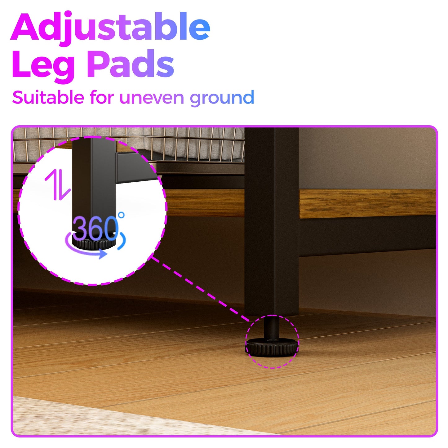 Advwin U Shaped Gaming Desk with LED Lights 164cm