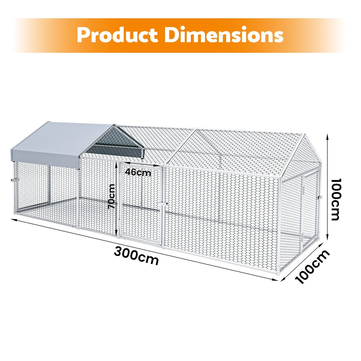 Advwin Outdoor Chicken Coop Galvanized Metal with Cover