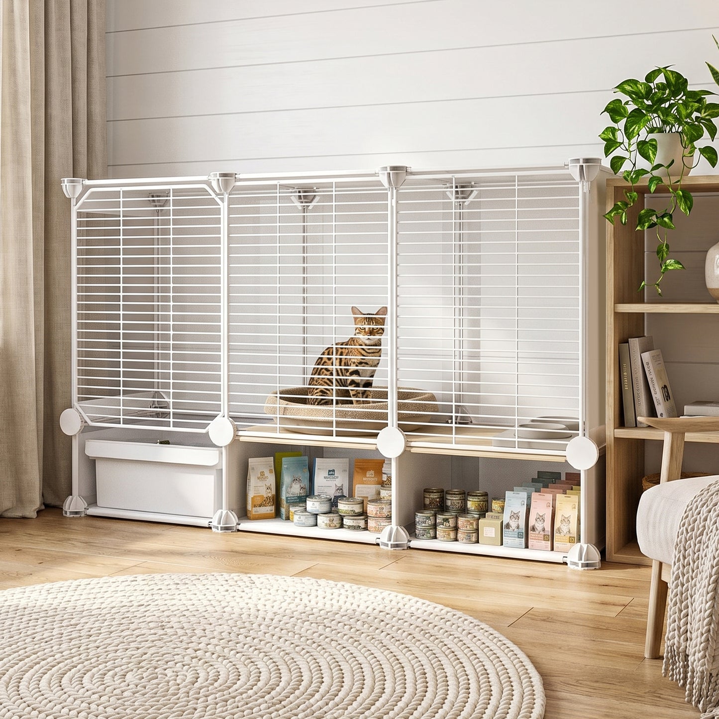 Advwin Indoor Cat Cage with Litter Box