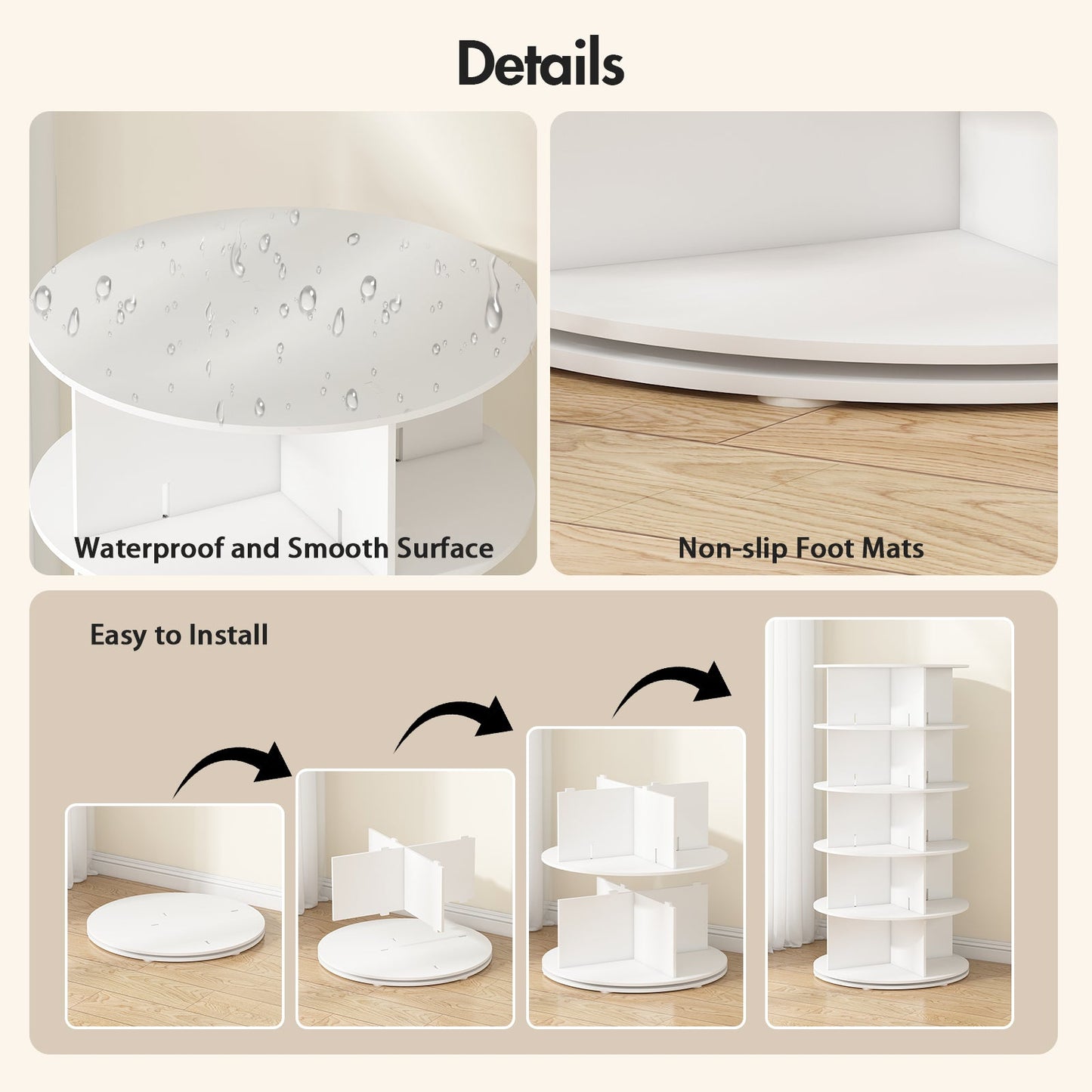 Advwin 5 Tier Rotating Shoe Rack Tower 360¡ã Revolving Rack