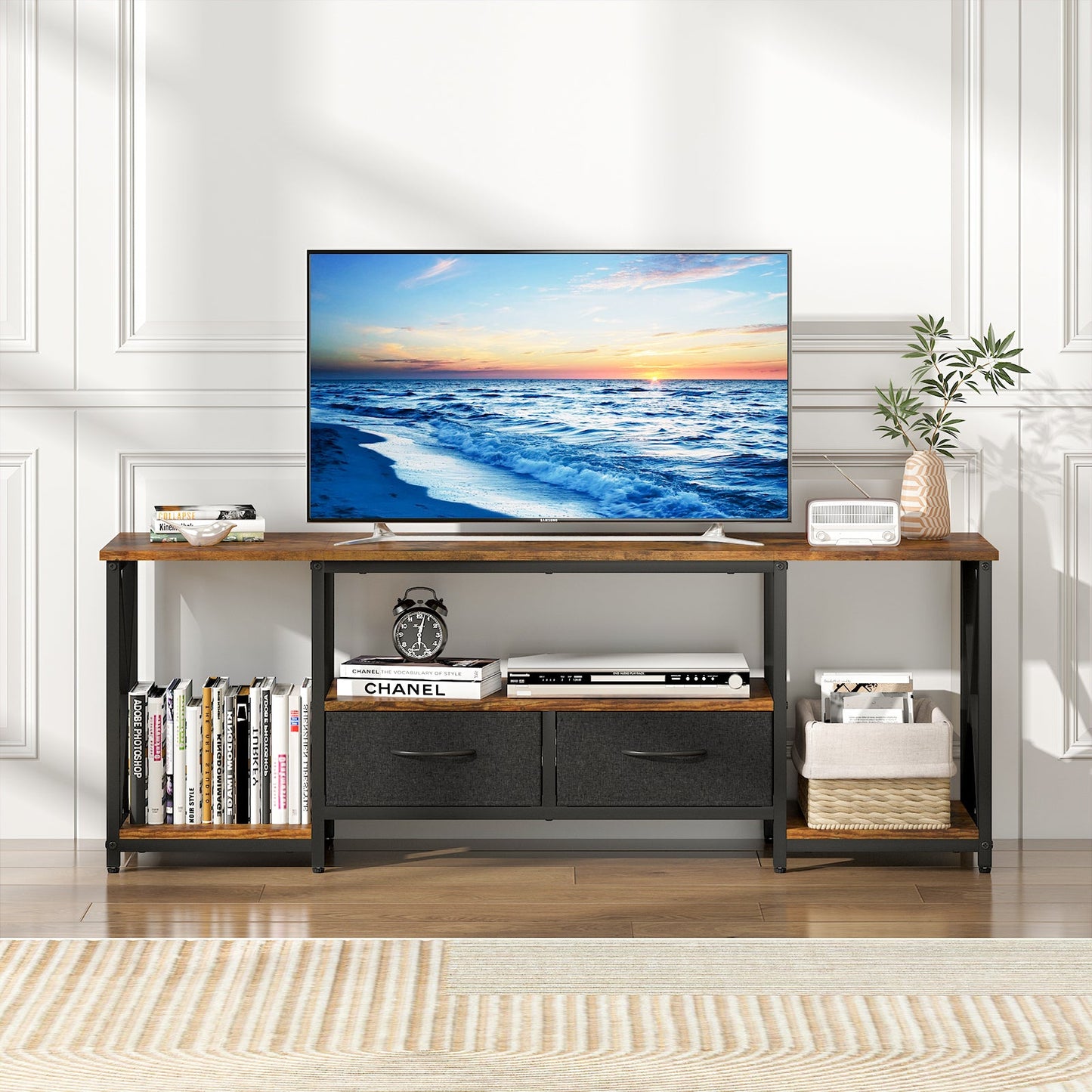 Advwin 160cm TV Cabinet Entertainment Unit with Storage