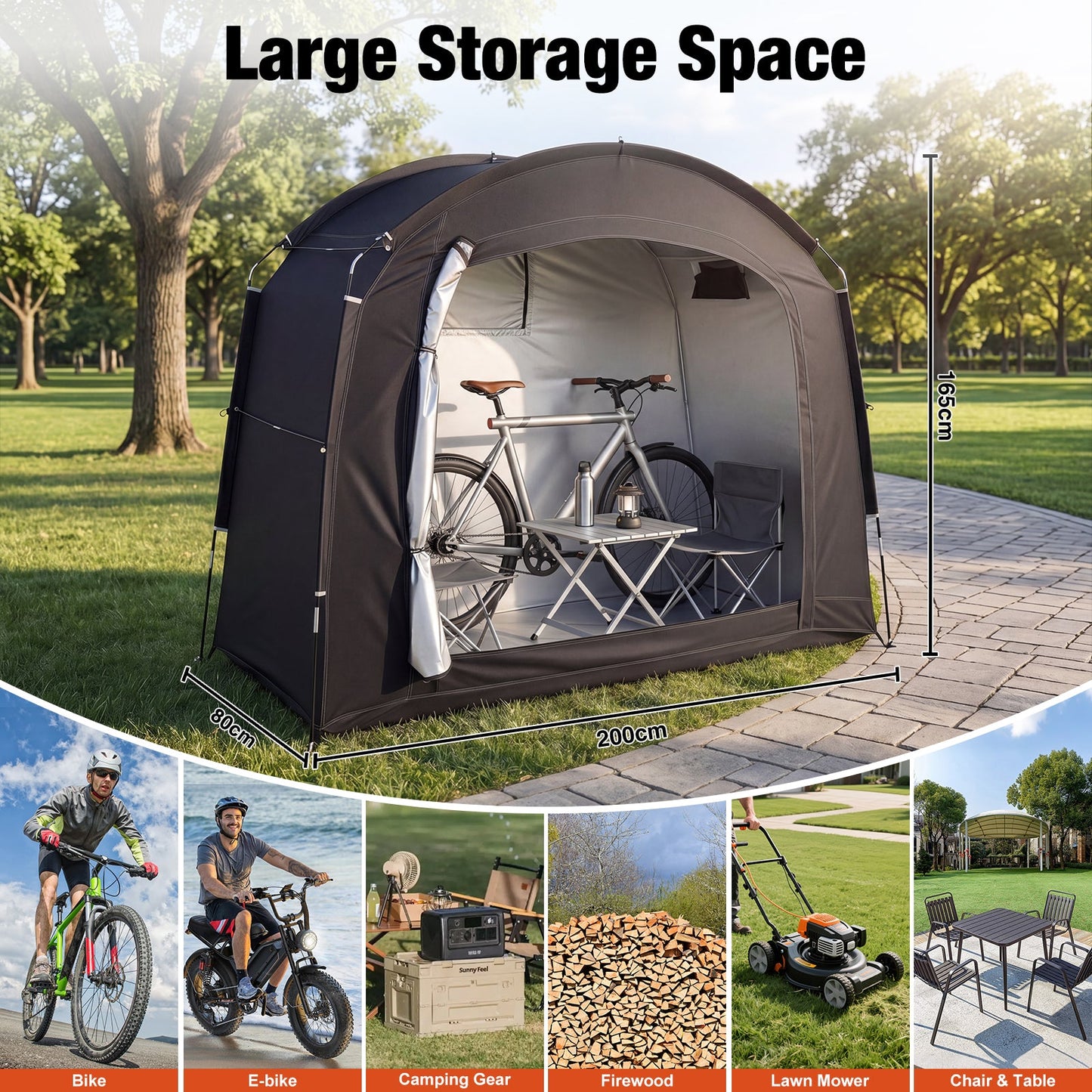 Advwin Waterproof Bike Storage Tent for 3 Bikes