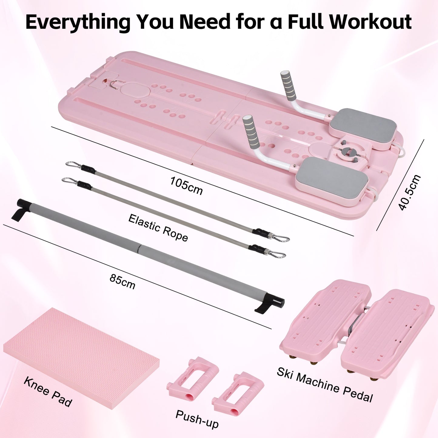 Advwin Foldable Pilates Reformer Board w/Back Storage