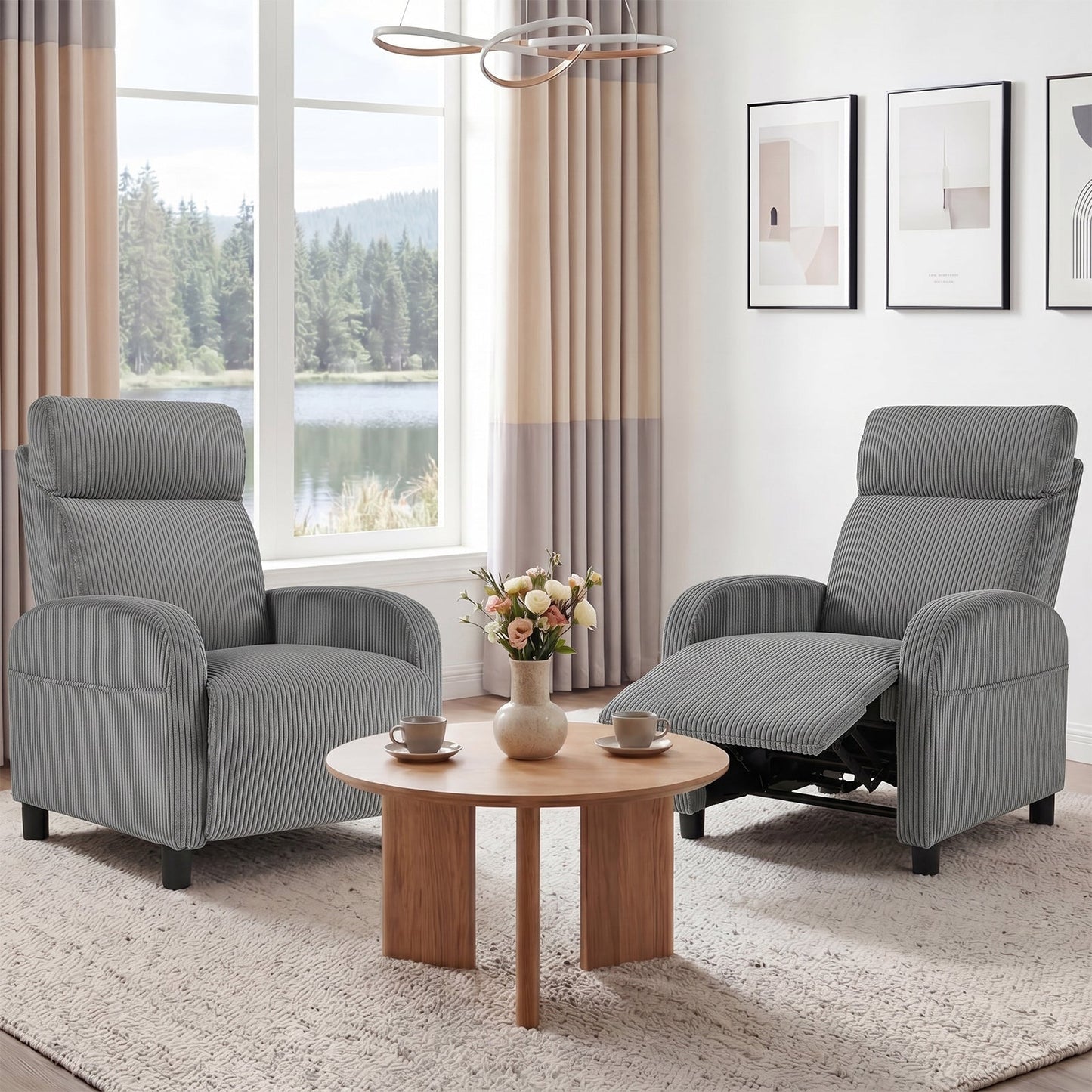 Advwin Recliner Chair with Adjustable Backrest & Footrest