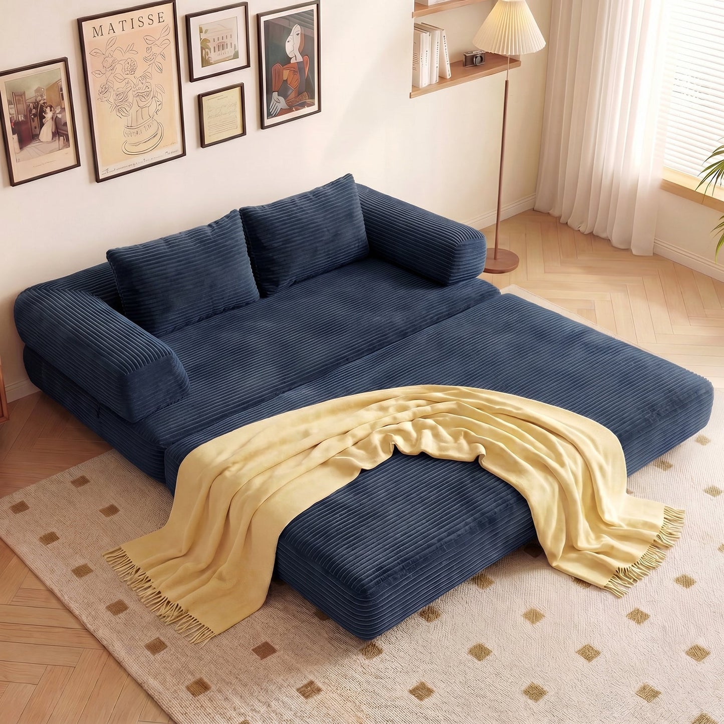 Advwin Folding Sofa Bed Convertible Floor Loveseat Sofa