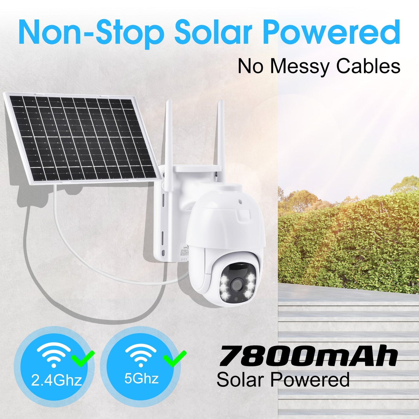 Advwin 2 PCS Solar Security Cameras Outdoor Wireless