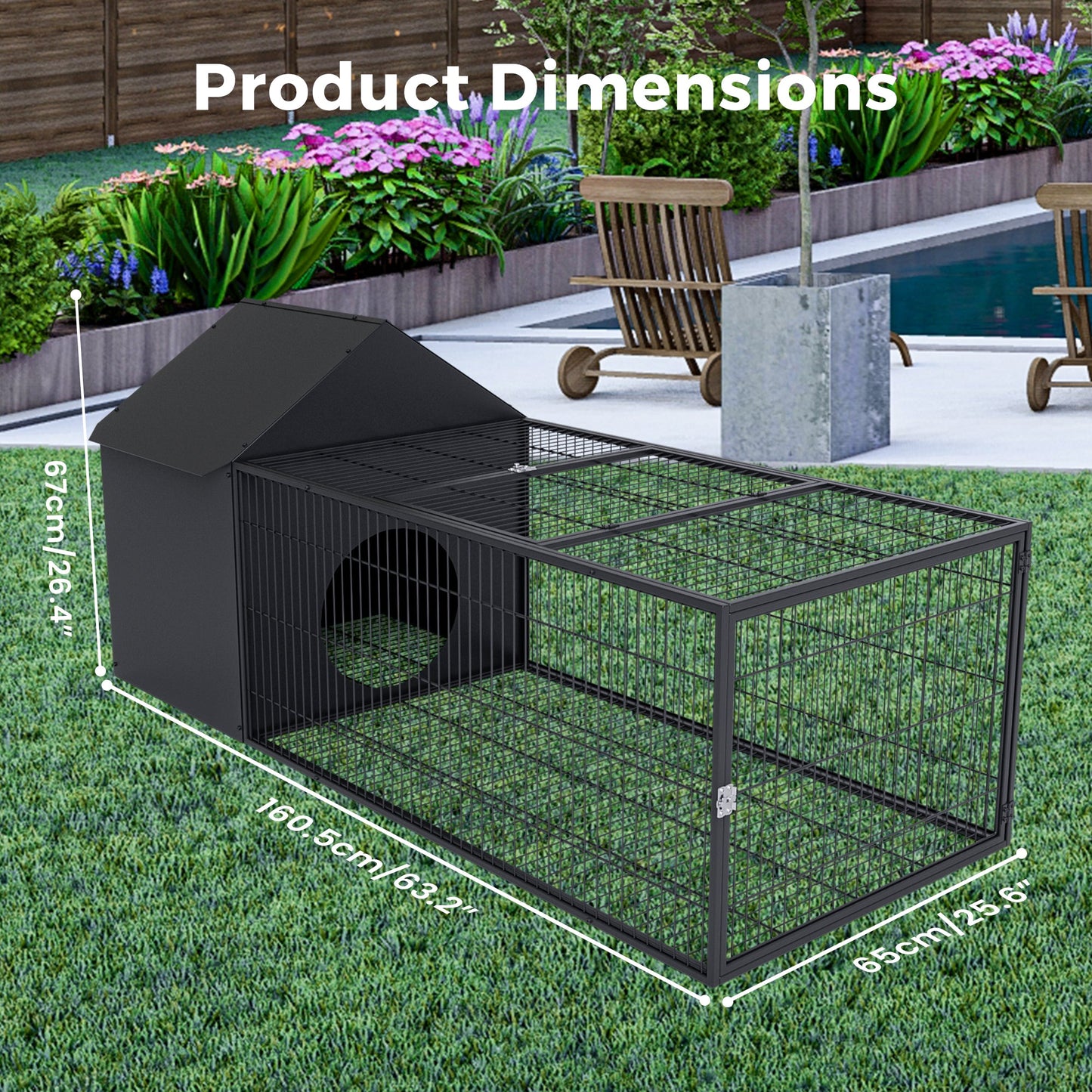Advwin Large Metal Rabbit/Bunny Cage w/ Slide-Out Tray