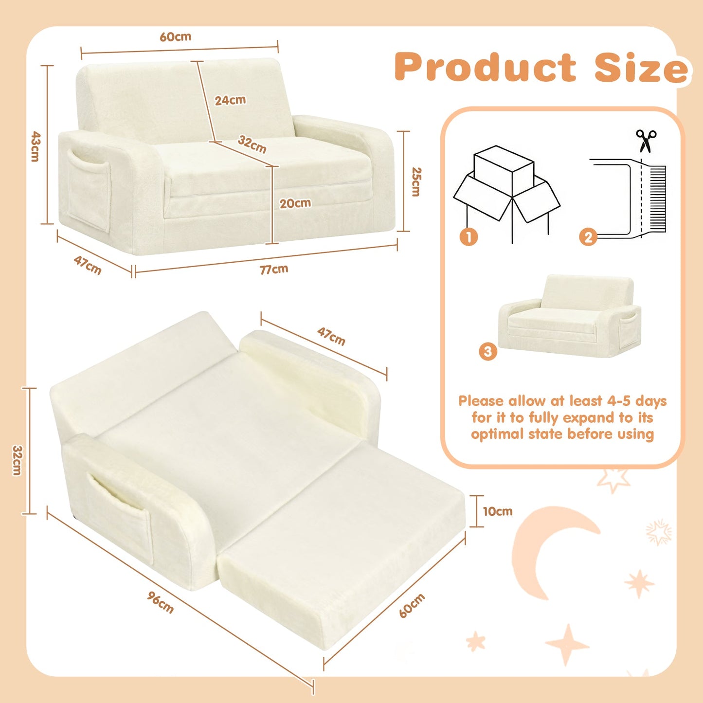 Advwin 3-in-1 Kids Loveseat Sofa Toddler Couch