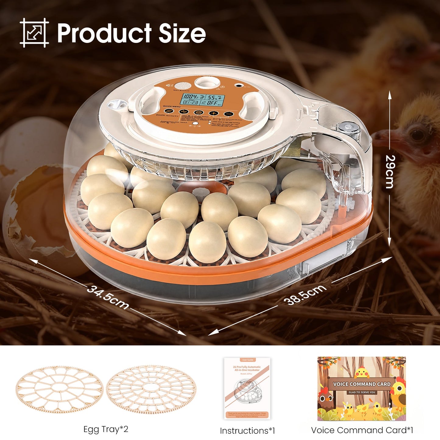 Advwin 26 Eggs Incubators with Smart Voice Control