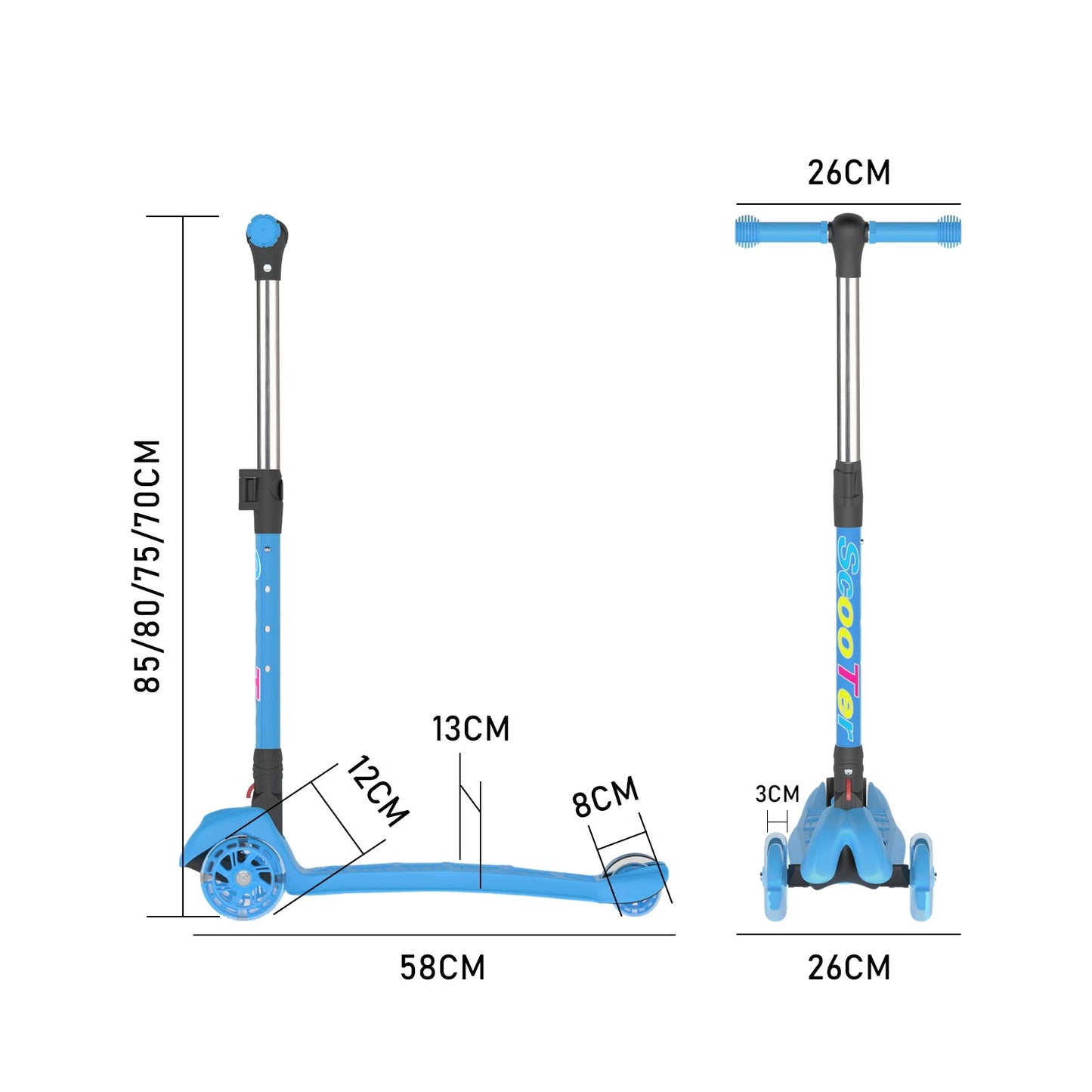 Advwin Kids Scooter Folding Kick Scooter Blue