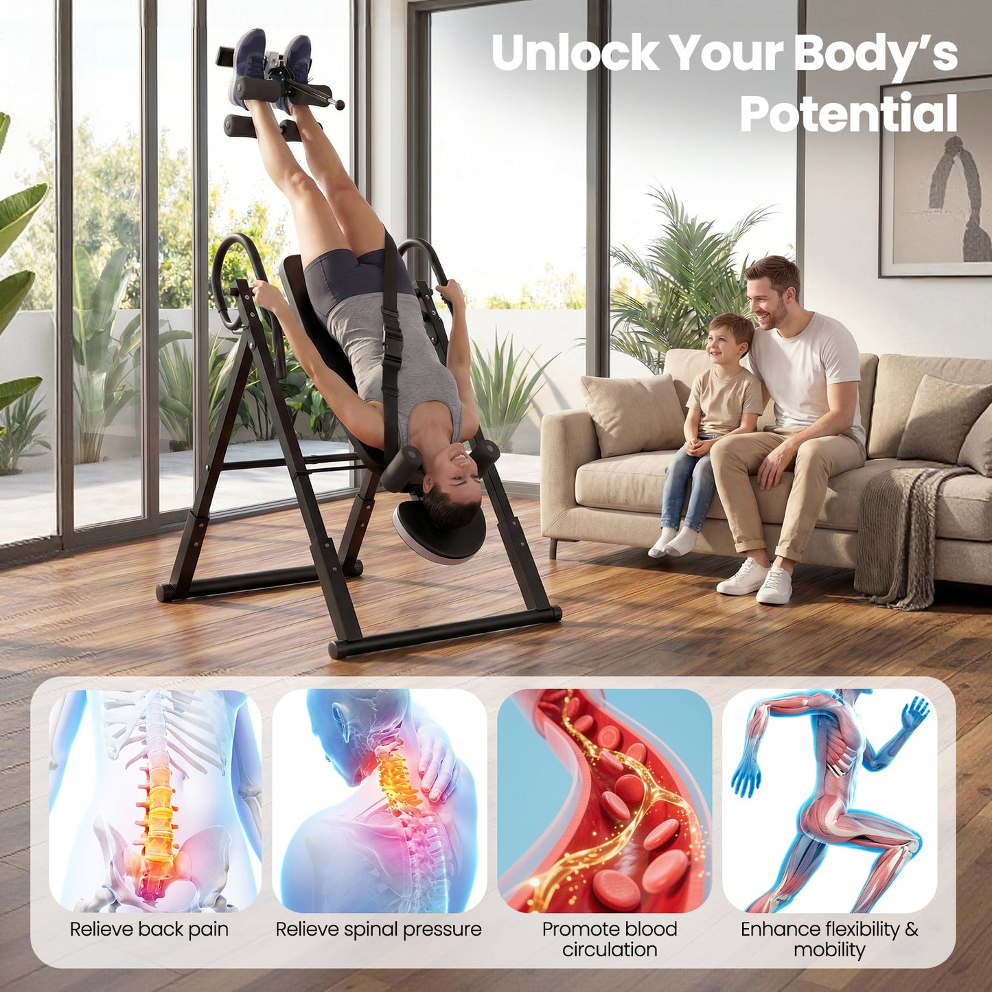 Advwin Adjustable Inversion Table Back Stretcher