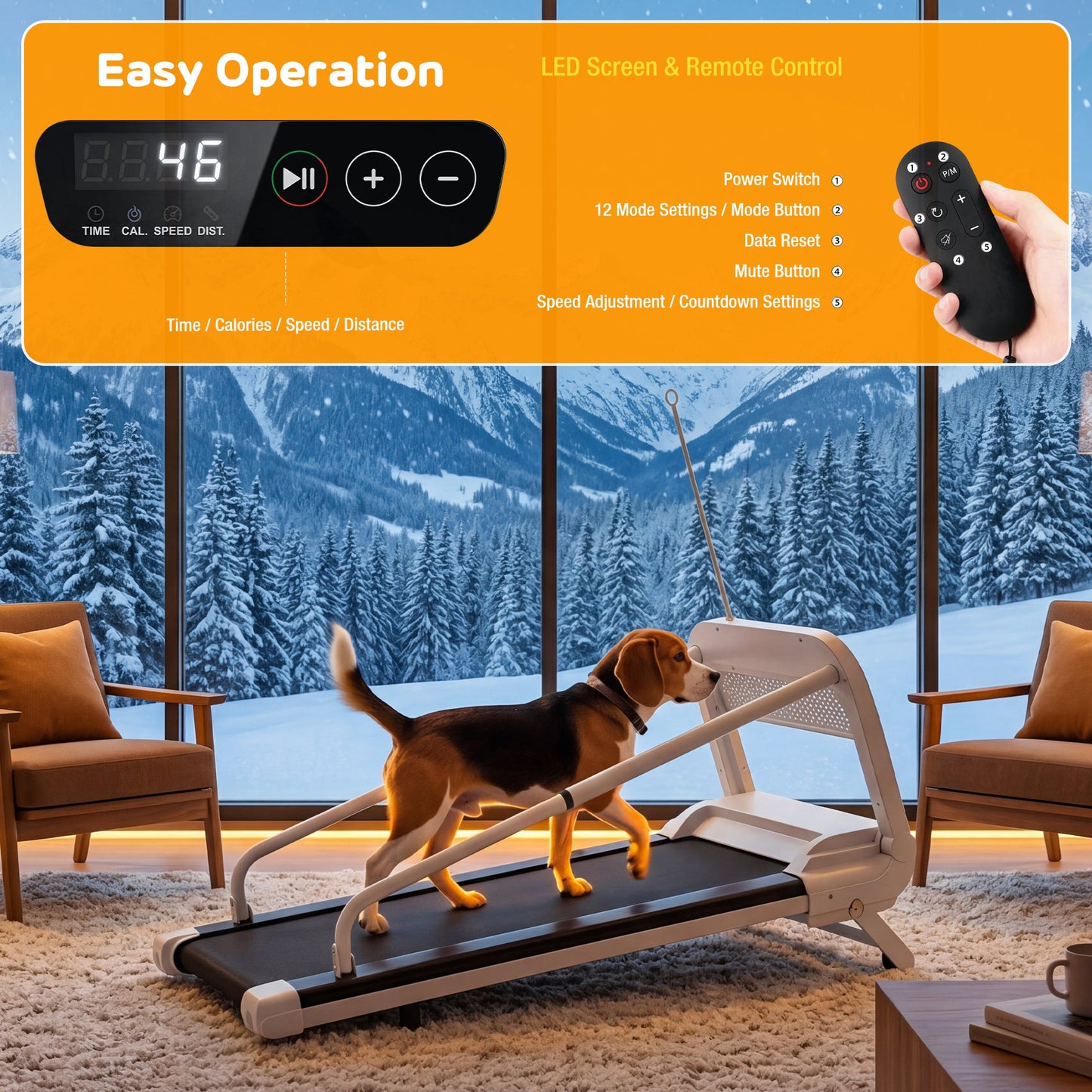 Advwin Dog Treadmill w/ Wide Belt for Small & Medium Dogs
