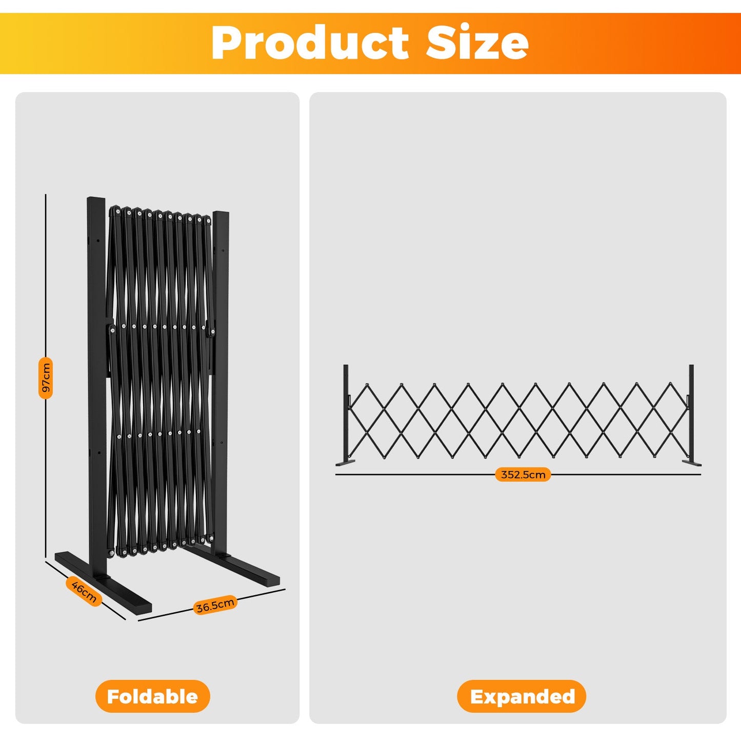 Advwin Metal Expandable Security Garden Gate 350CM