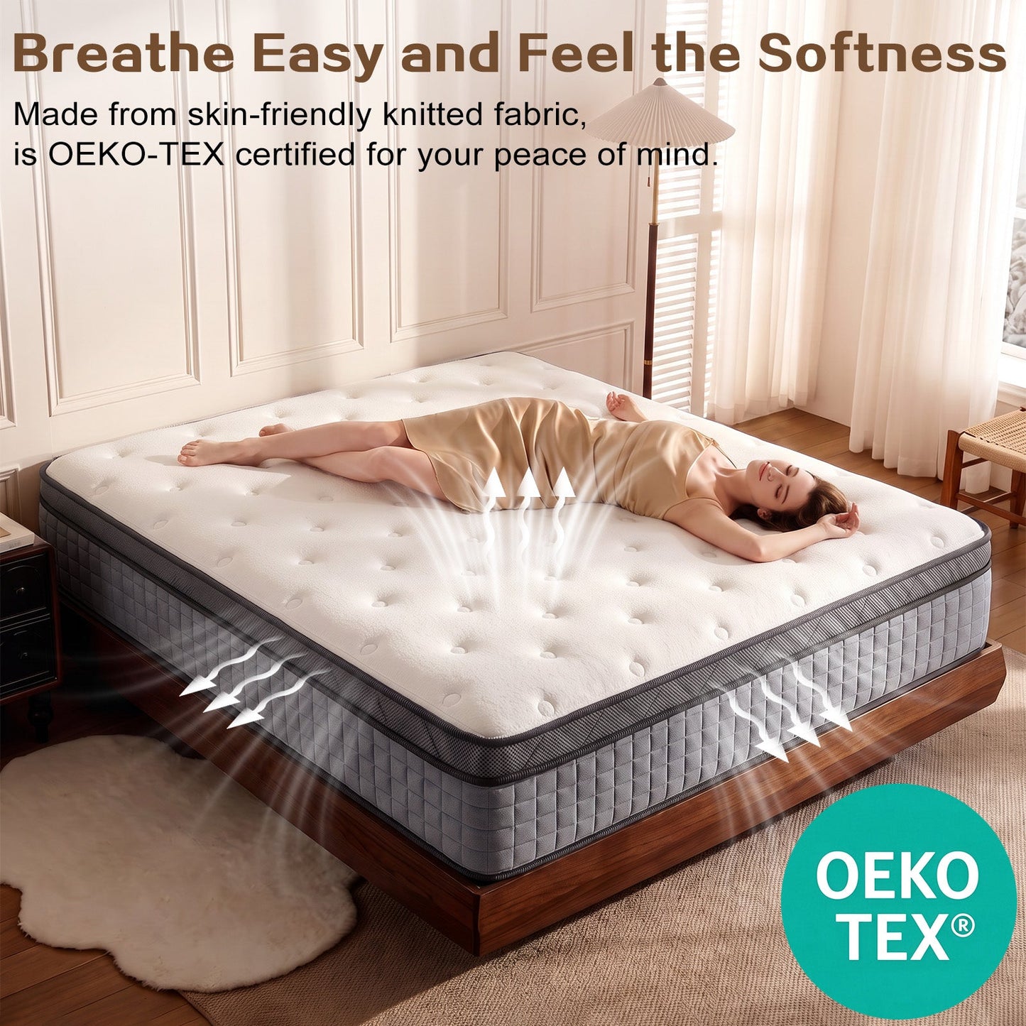 Advwin 32CM Hybrid Mattress w/ Memory Foam & Pocket Springs