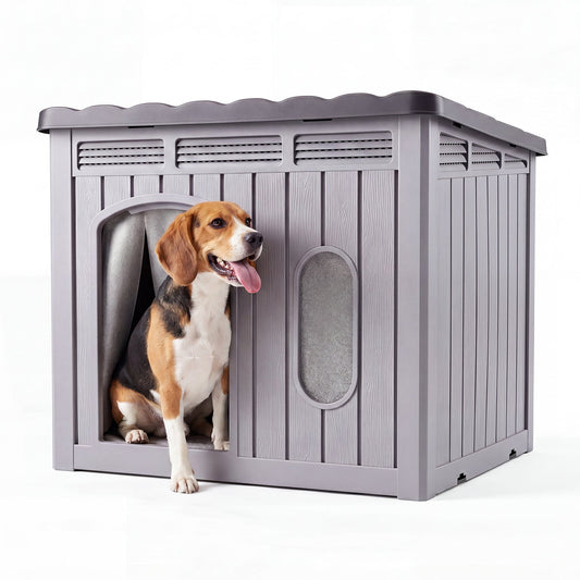 Advwin Weatherproof Plastic Dog House with Openable Roof