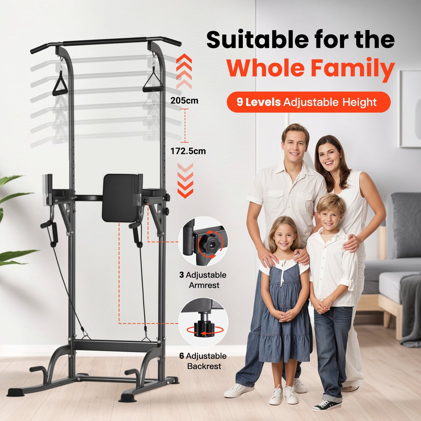 Advwin Pull Up Station Adjust Home Gym Power Tower