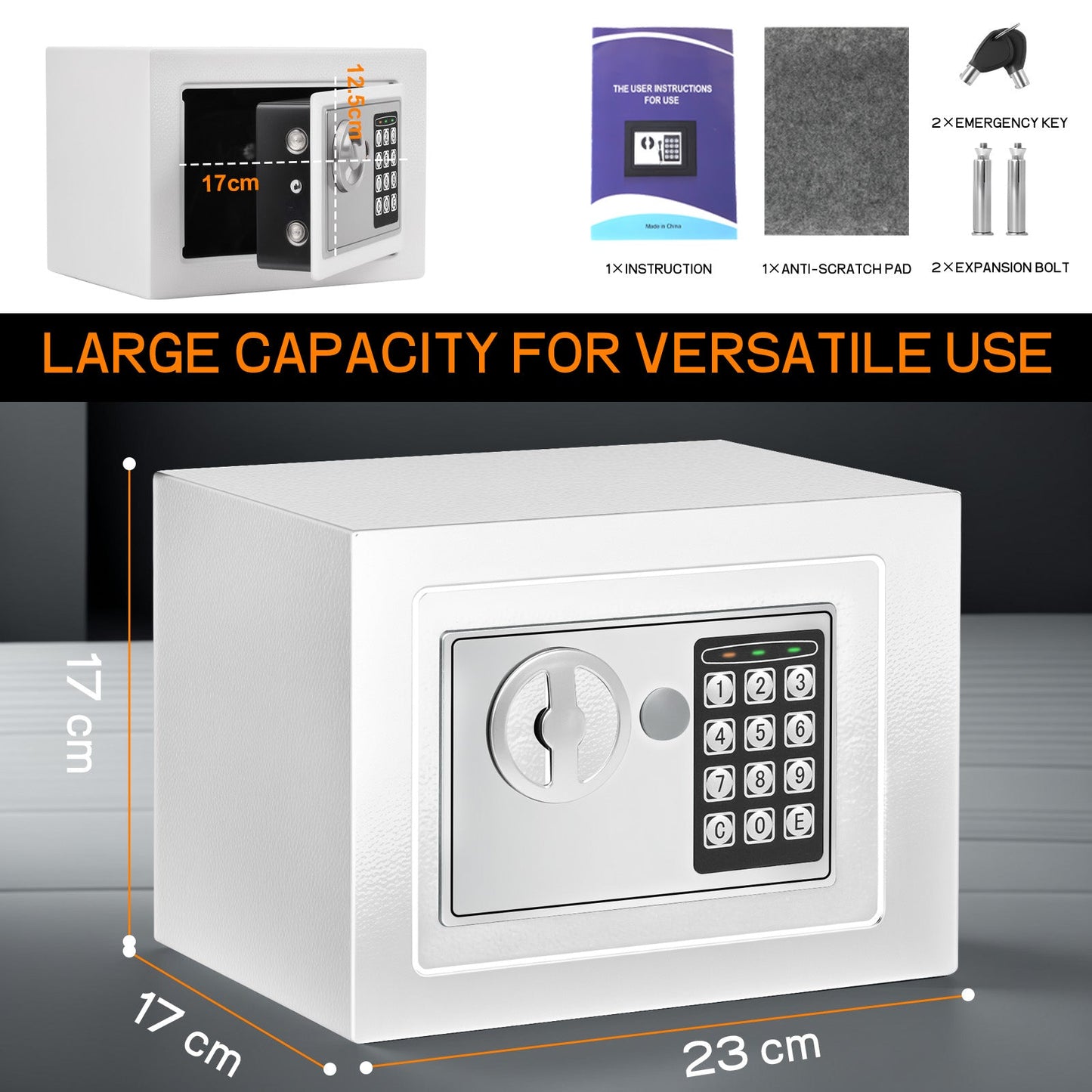 Advwin Digital Security Safe Box with Keypad 0.3ft3