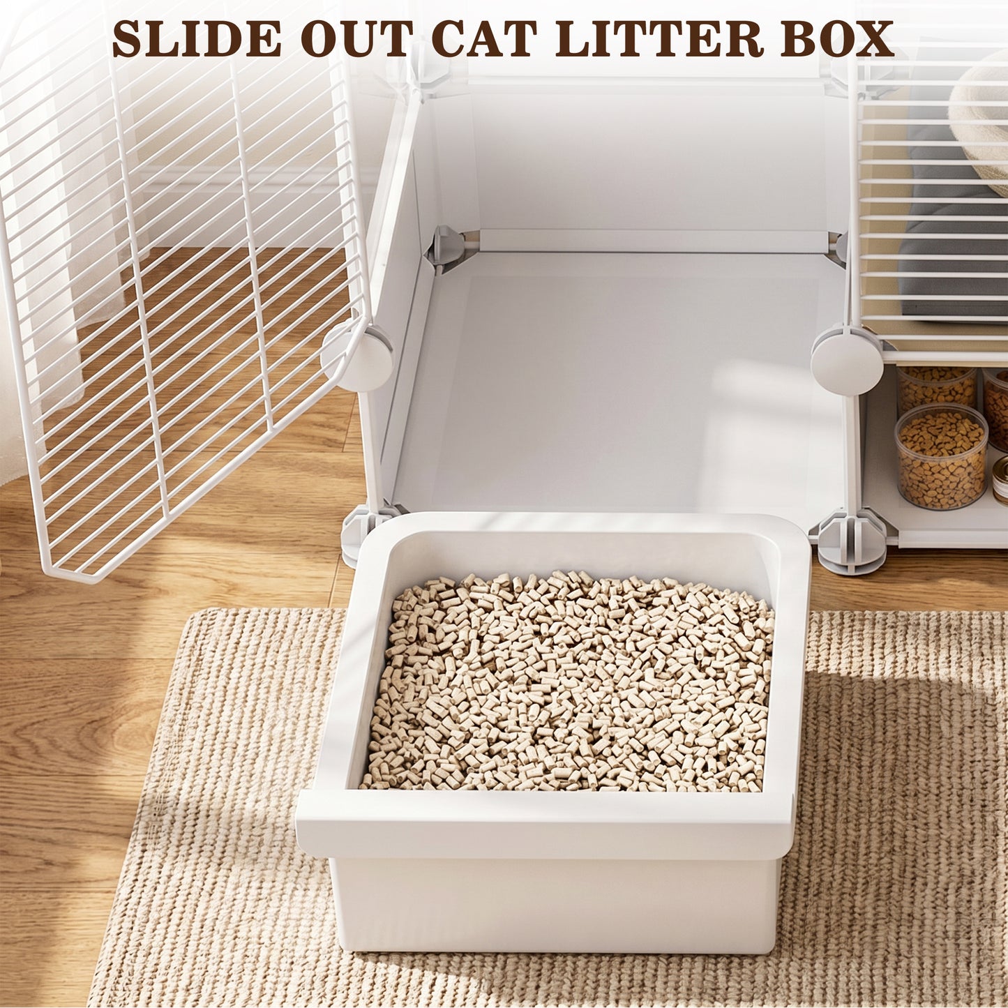 Advwin Indoor Cat Cage with Litter Box