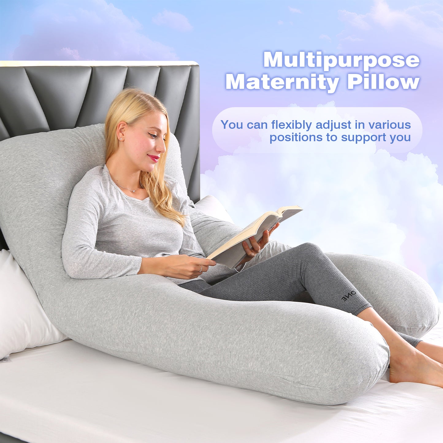 Advwin Pregnancy Pillow 55inch 2In1 U haped Pillow