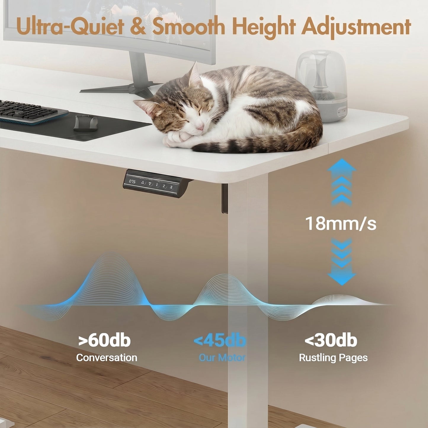 Advwin 120x60cm Electric Standing Desk Height Adjustable