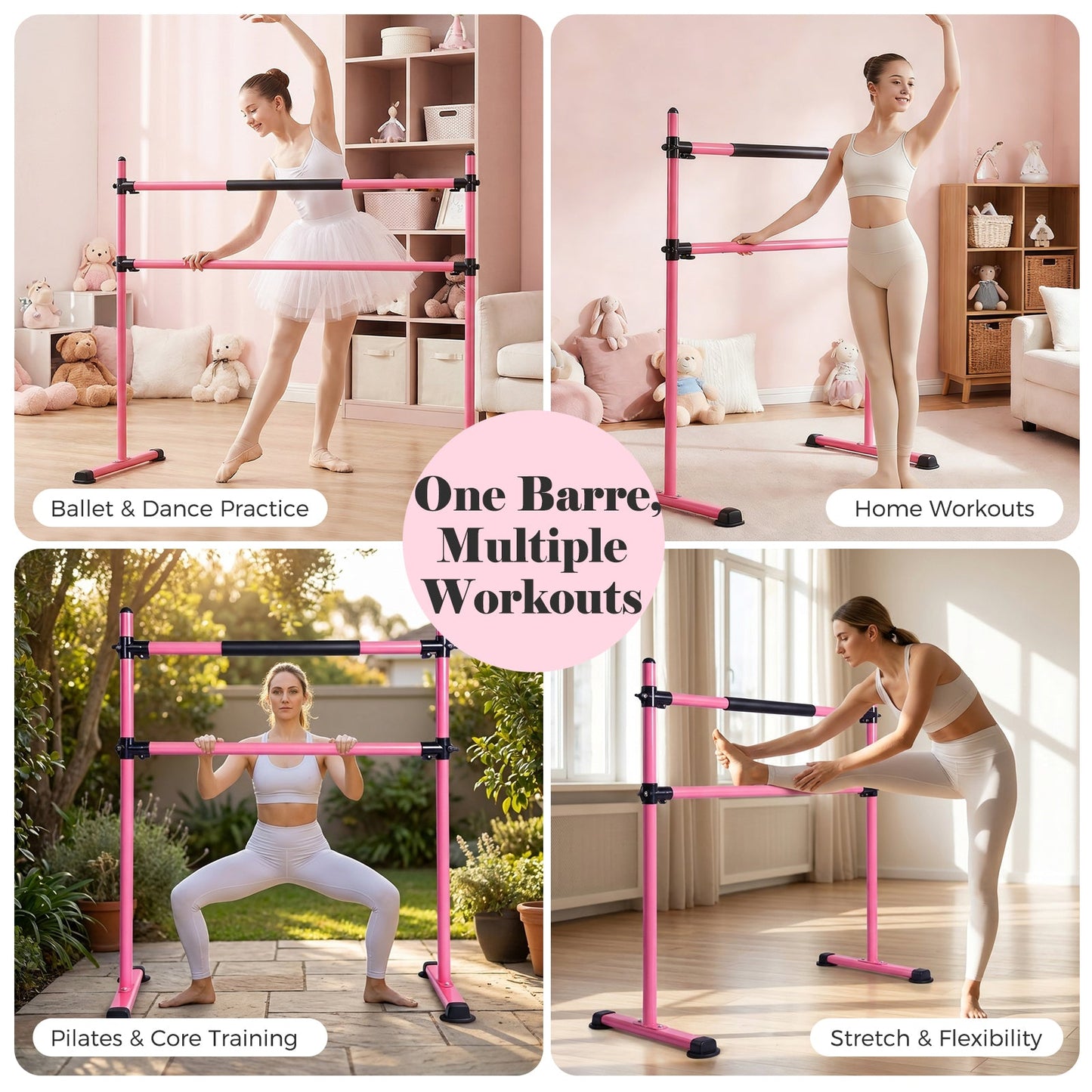 Advwin Double Ballet Barre Height Adjustable