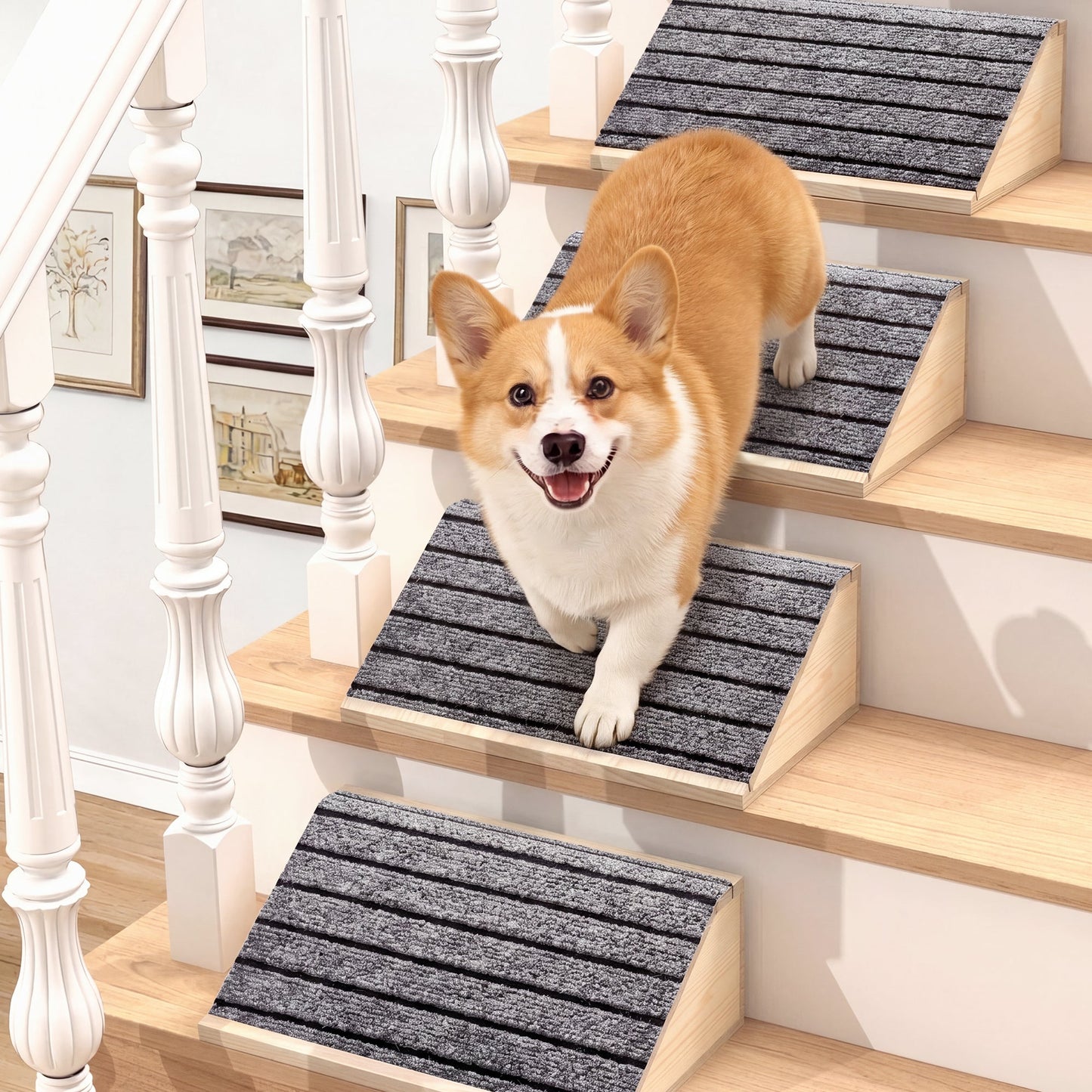 Advwin Wooden Pet Ramp with Non-Slip Gentle Slope