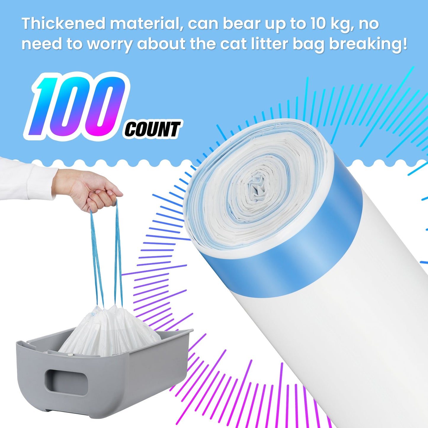Advwin Cat Litter Box Waste Replacement Garbage Bags
