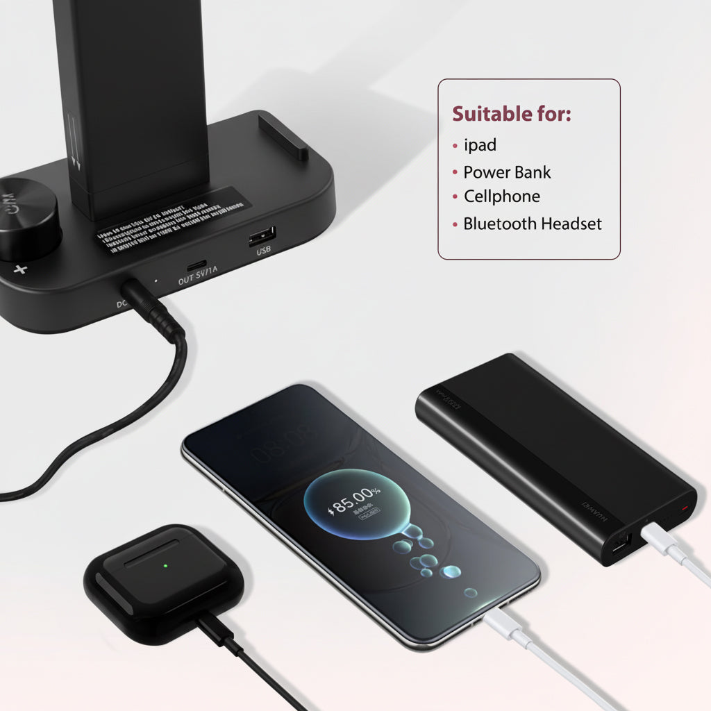 Advwin Foldable Nail Tech Lamp for Desk Black