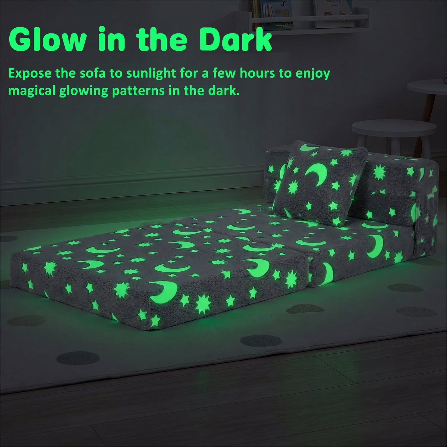Advwin 3-in-1 Toddler Folding Sofa Bed with Pillow