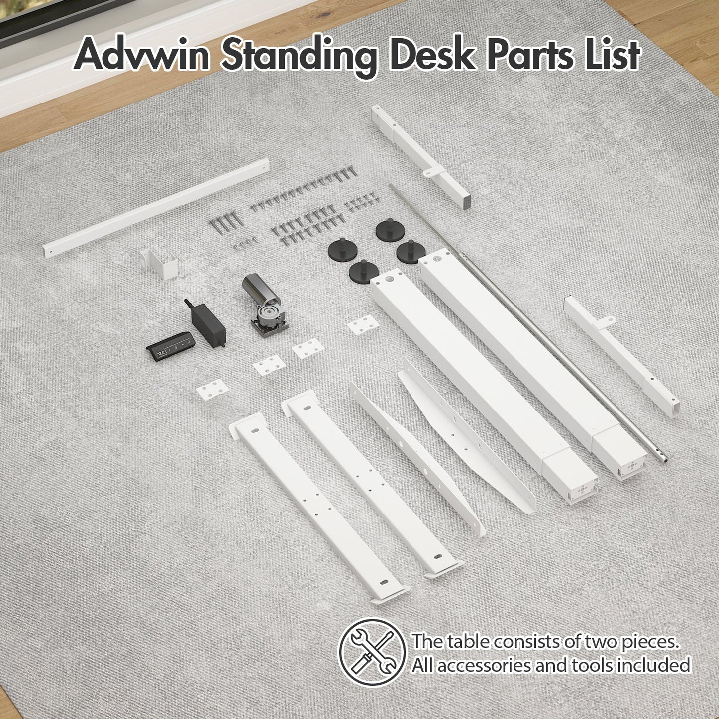 Advwin Standing Desk Frame Electric No Desktop