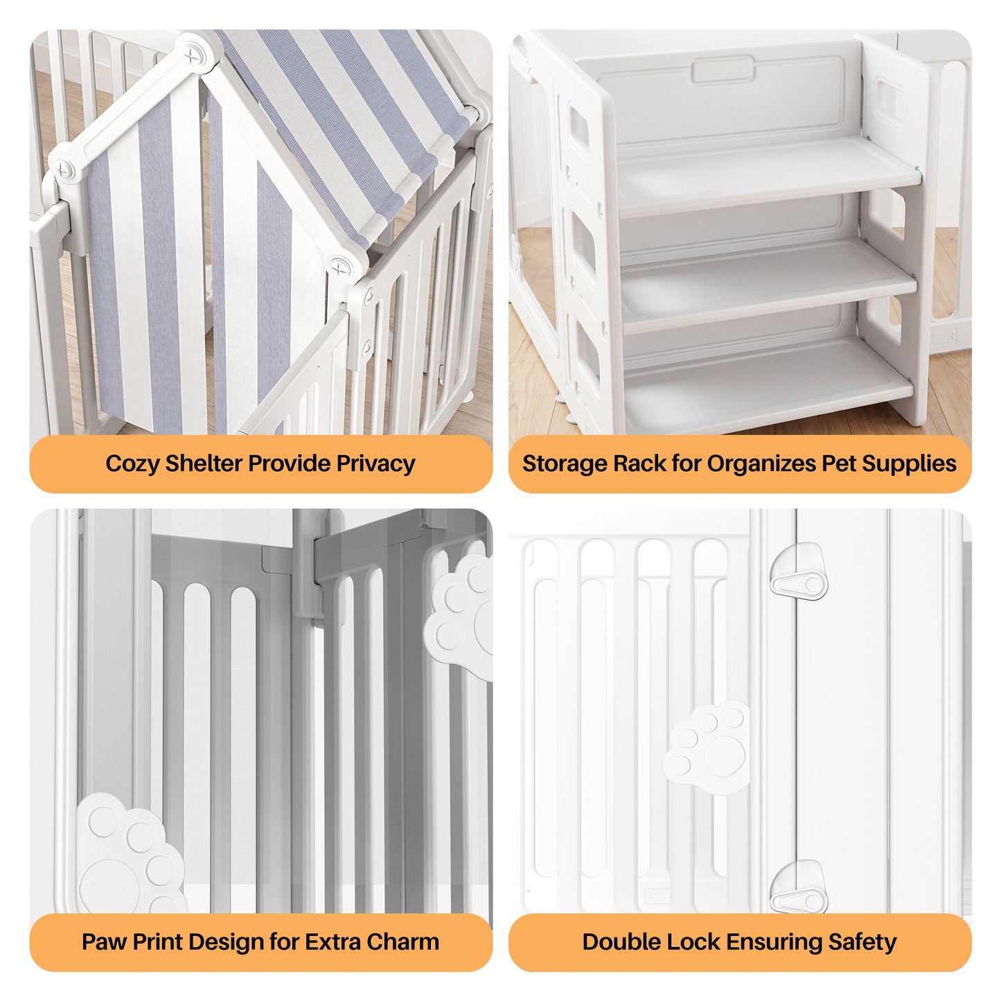 Advwin Pet Playpen with Tent & Storage Rack